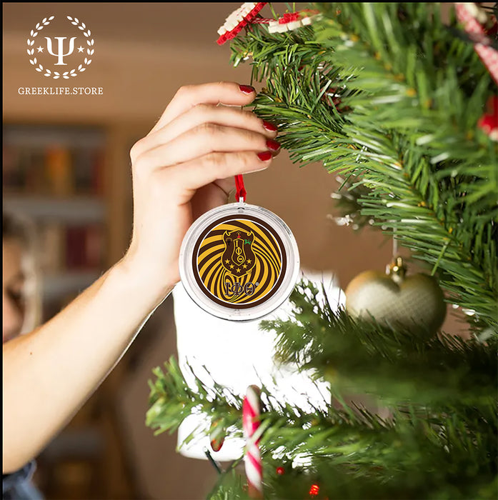 Iota Phi Theta Christmas Reversible Flat Round Ornament