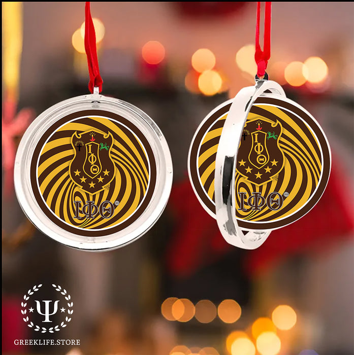 Iota Phi Theta Christmas Reversible Flat Round Ornament