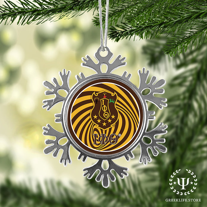 Iota Phi Theta Christmas Ornament - Snowflake Metal