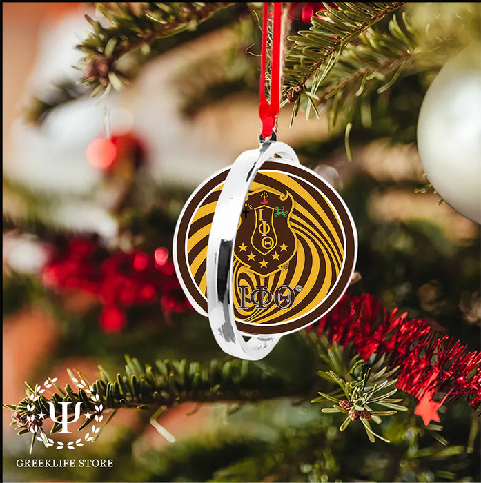 Iota Phi Theta Christmas Reversible Flat Round Ornament
