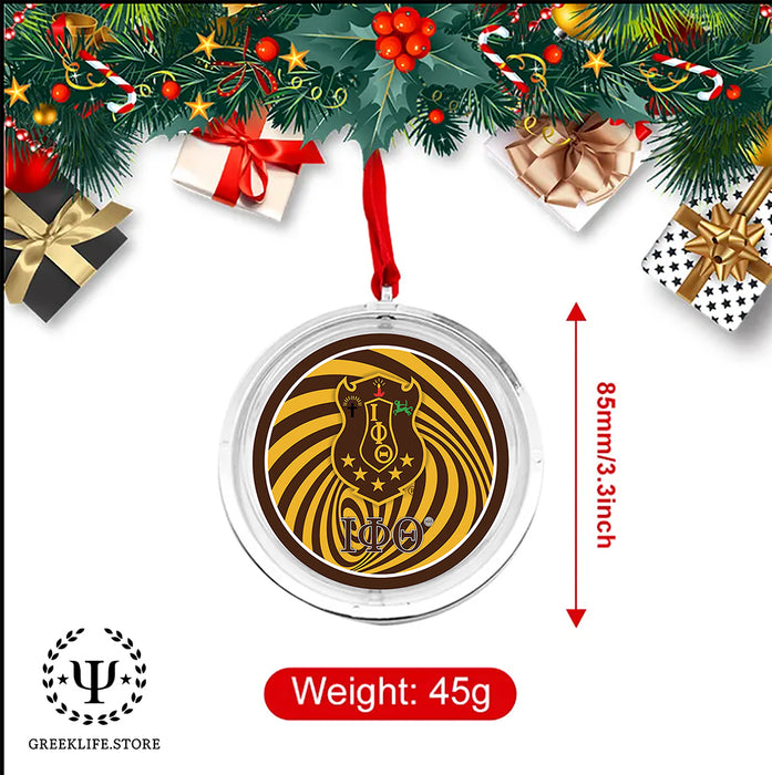 Iota Phi Theta Christmas Reversible Flat Round Ornament