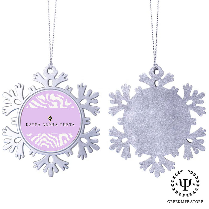 Kappa Alpha Theta Christmas Ornament - Snowflake Metal