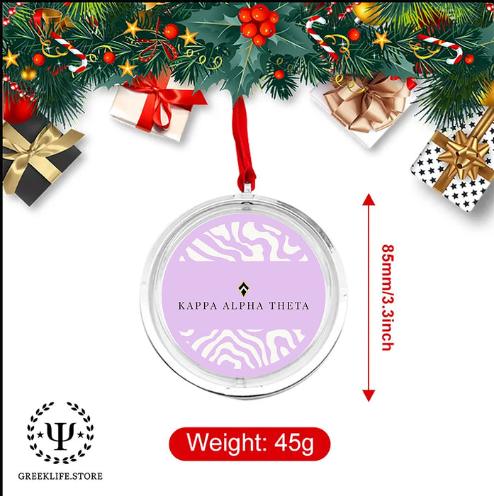 Kappa Alpha Theta Christmas Reversible Flat Round Ornament