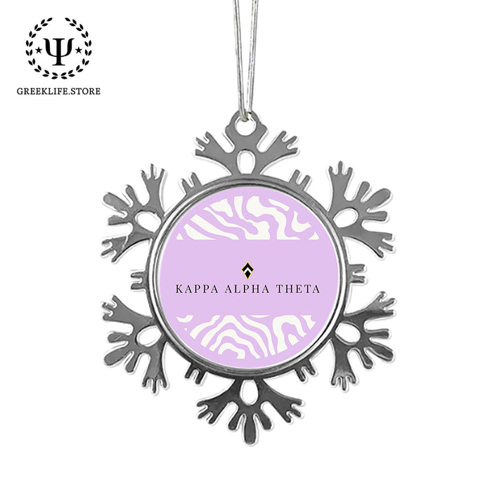 Kappa Alpha Theta Christmas Ornament - Snowflake Metal