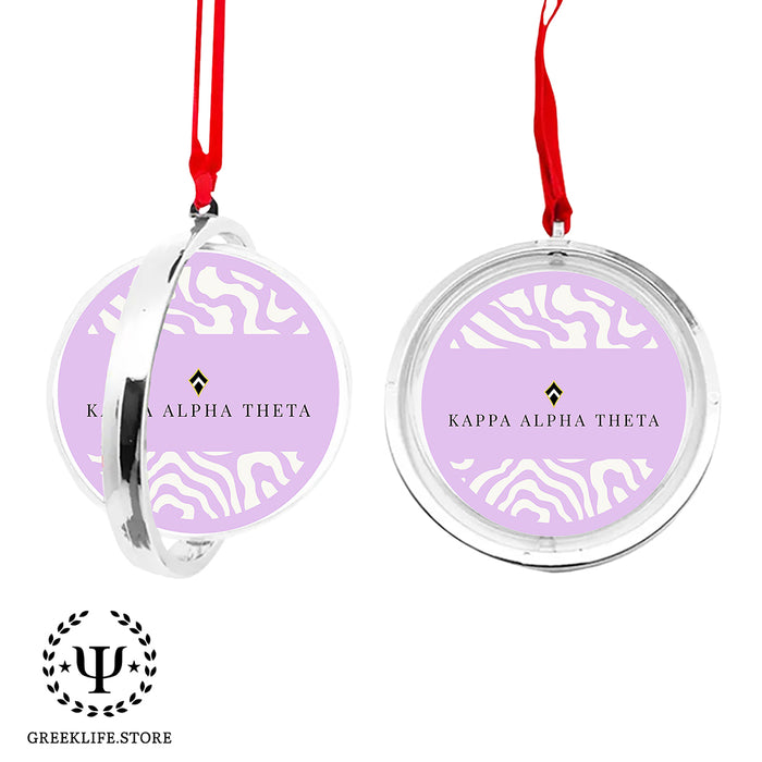 Kappa Alpha Theta Christmas Reversible Flat Round Ornament