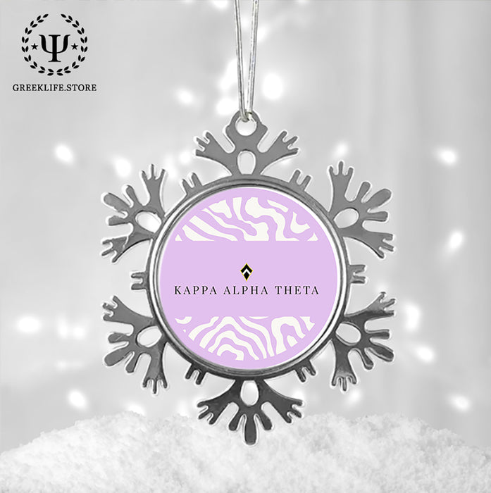 Kappa Alpha Theta Christmas Ornament - Snowflake Metal