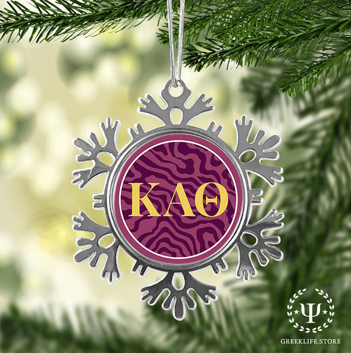 Kappa Alpha Theta Christmas Ornament - Snowflake Metal