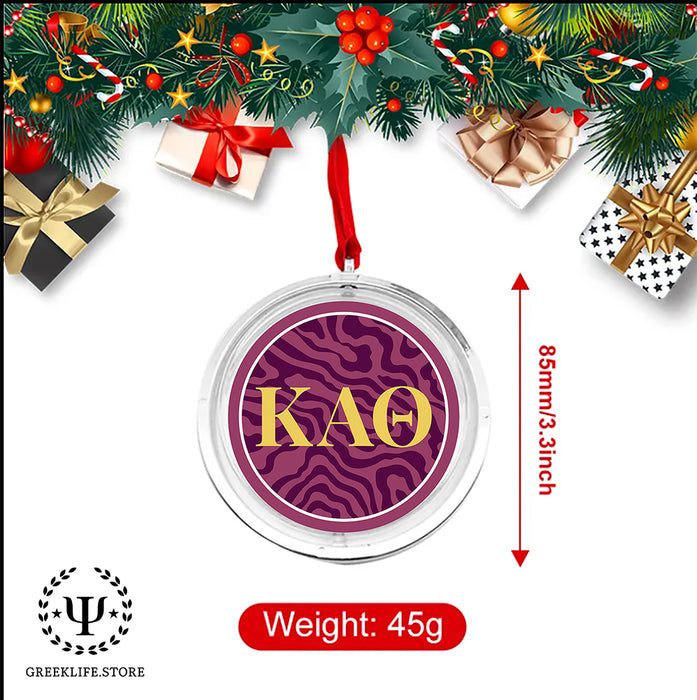 Kappa Alpha Theta Christmas Reversible Flat Round Ornament