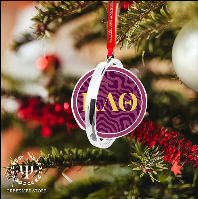 Kappa Alpha Theta Christmas Reversible Flat Round Ornament