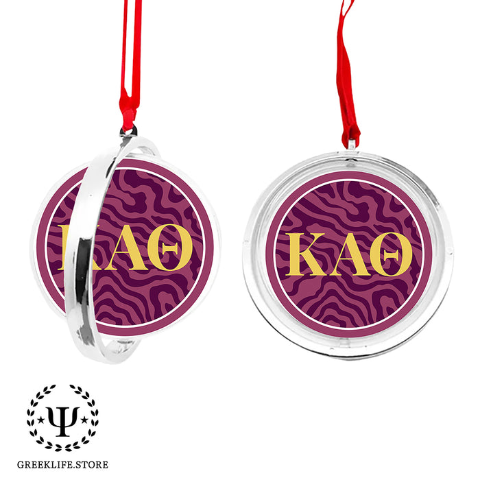 Kappa Alpha Theta Christmas Reversible Flat Round Ornament