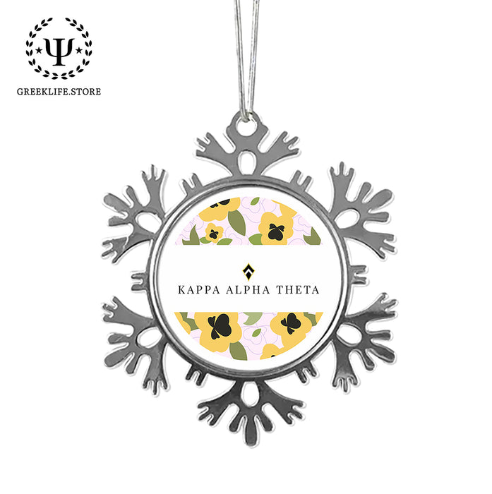 Kappa Alpha Theta Christmas Ornament - Snowflake Metal