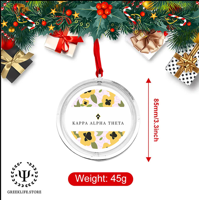 Kappa Alpha Theta Christmas Reversible Flat Round Ornament