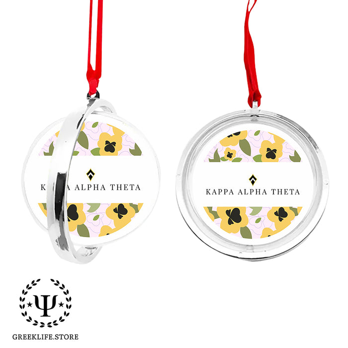 Kappa Alpha Theta Christmas Reversible Flat Round Ornament