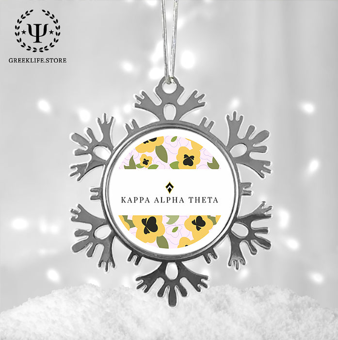 Kappa Alpha Theta Christmas Ornament - Snowflake Metal