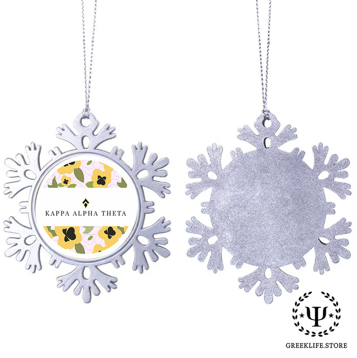 Kappa Alpha Theta Christmas Ornament - Snowflake Metal