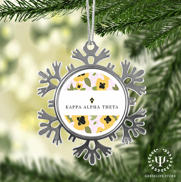 Kappa Alpha Theta Christmas Ornament - Snowflake Metal