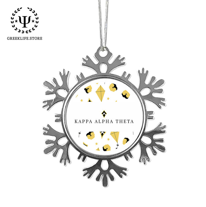 Kappa Alpha Theta Christmas Ornament - Snowflake Metal