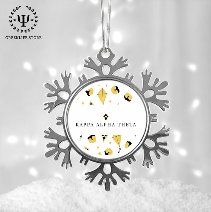 Kappa Alpha Theta Christmas Ornament - Snowflake Metal