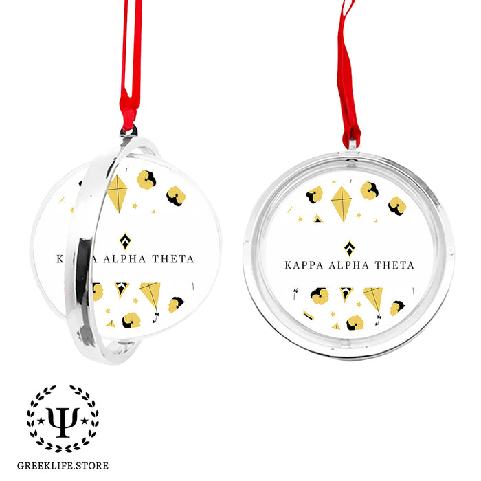 Kappa Alpha Theta Christmas Reversible Flat Round Ornament