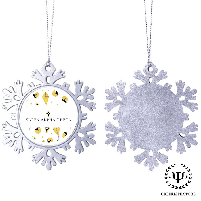 Kappa Alpha Theta Christmas Ornament - Snowflake Metal
