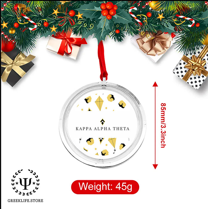 Kappa Alpha Theta Christmas Reversible Flat Round Ornament