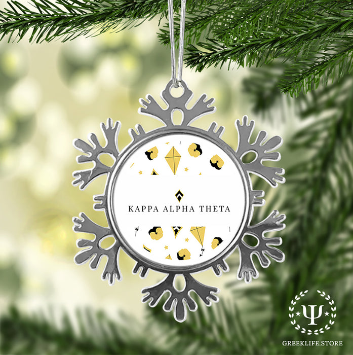 Kappa Alpha Theta Christmas Ornament - Snowflake Metal