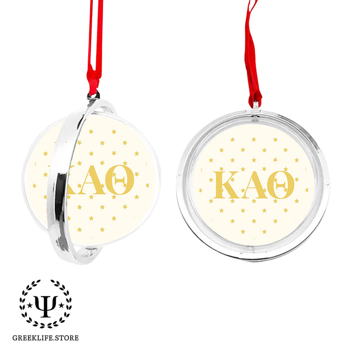Kappa Alpha Theta Christmas Reversible Flat Round Ornament