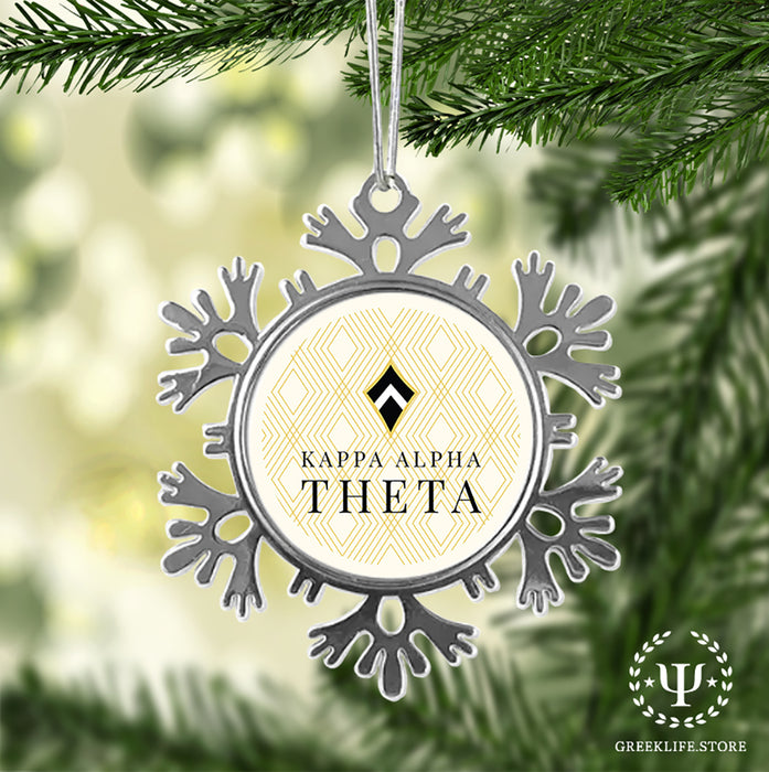 Kappa Alpha Theta Christmas Ornament - Snowflake Metal