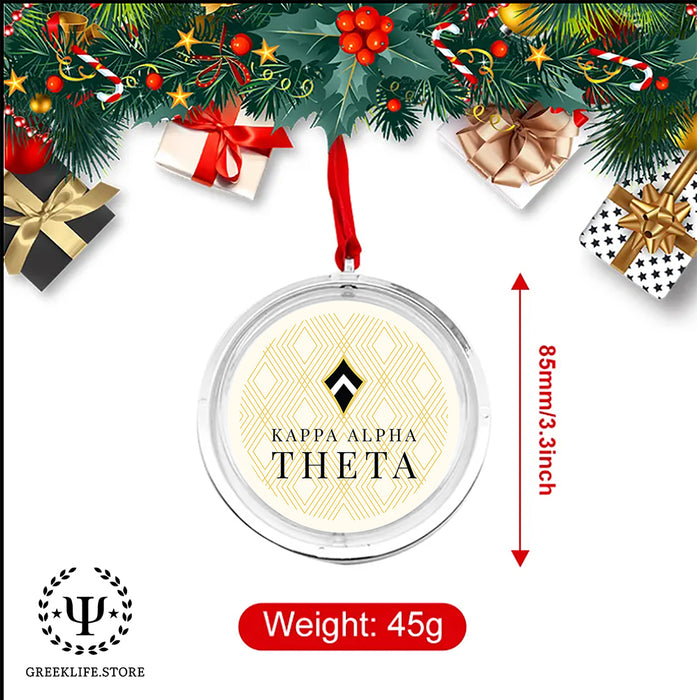 Kappa Alpha Theta Christmas Reversible Flat Round Ornament