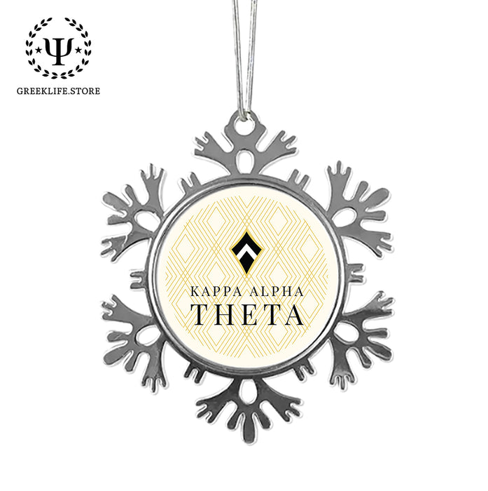 Kappa Alpha Theta Christmas Ornament - Snowflake Metal