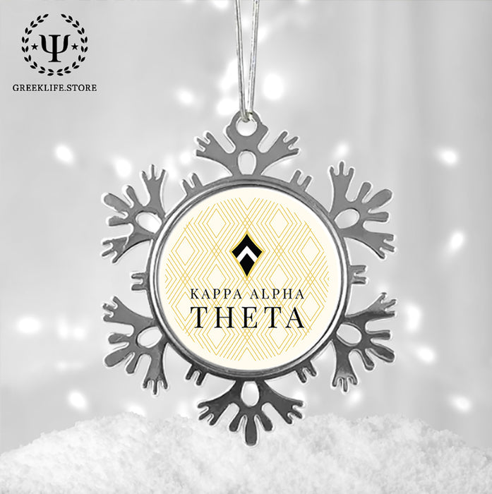 Kappa Alpha Theta Christmas Ornament - Snowflake Metal