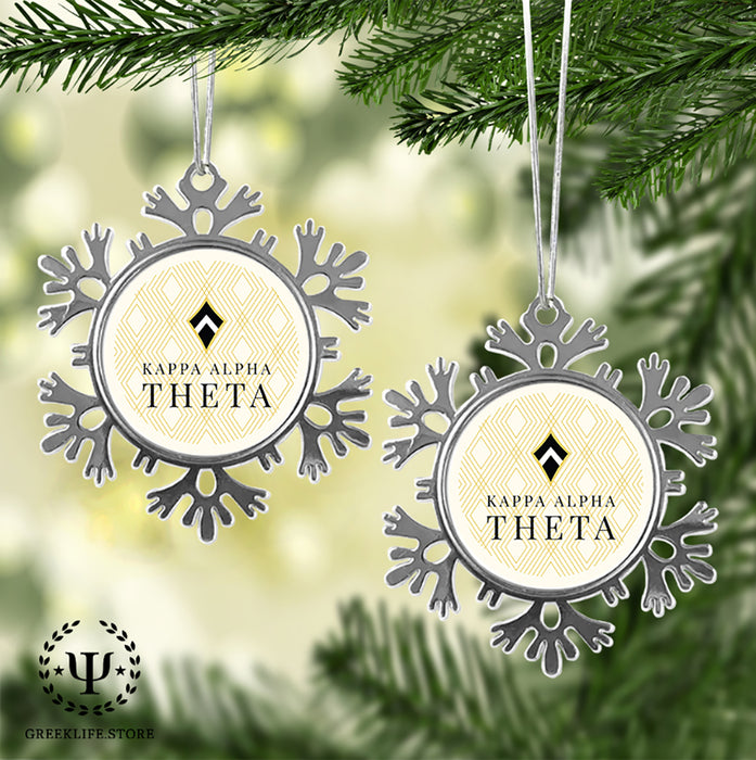 Kappa Alpha Theta Christmas Ornament - Snowflake Metal