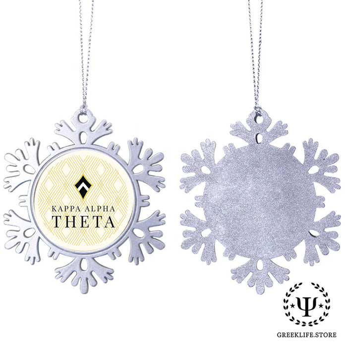 Kappa Alpha Theta Christmas Ornament - Snowflake Metal