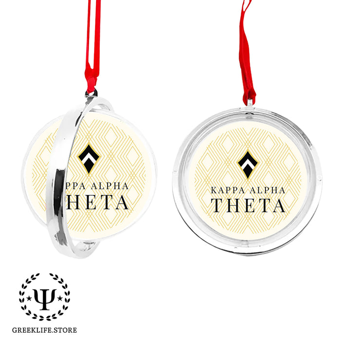Kappa Alpha Theta Christmas Reversible Flat Round Ornament