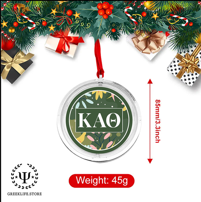 Kappa Alpha Theta Christmas Reversible Flat Round Ornament