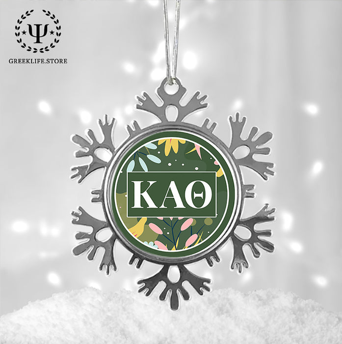 Kappa Alpha Theta Christmas Ornament - Snowflake Metal