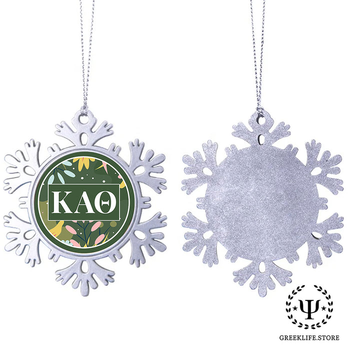 Kappa Alpha Theta Christmas Ornament - Snowflake Metal