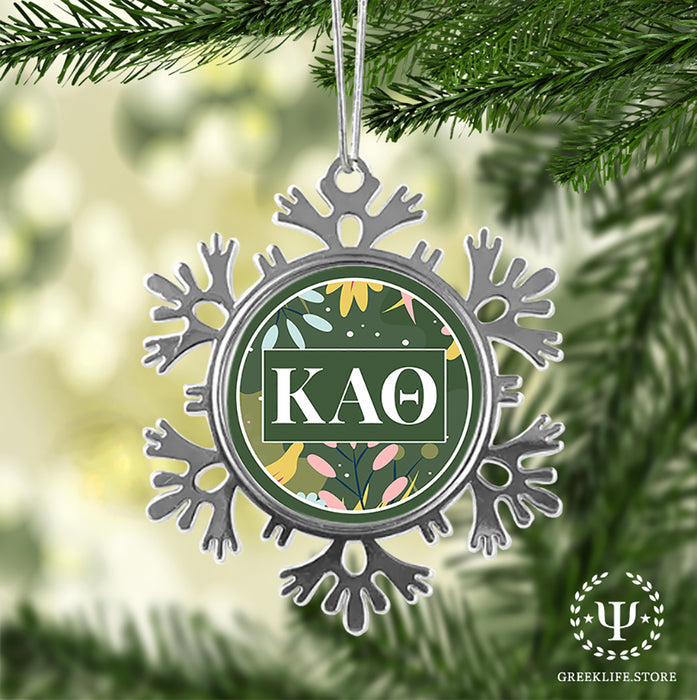 Kappa Alpha Theta Christmas Ornament - Snowflake Metal