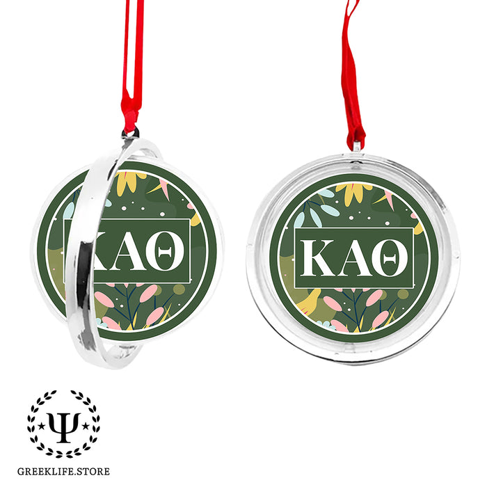 Kappa Alpha Theta Christmas Reversible Flat Round Ornament