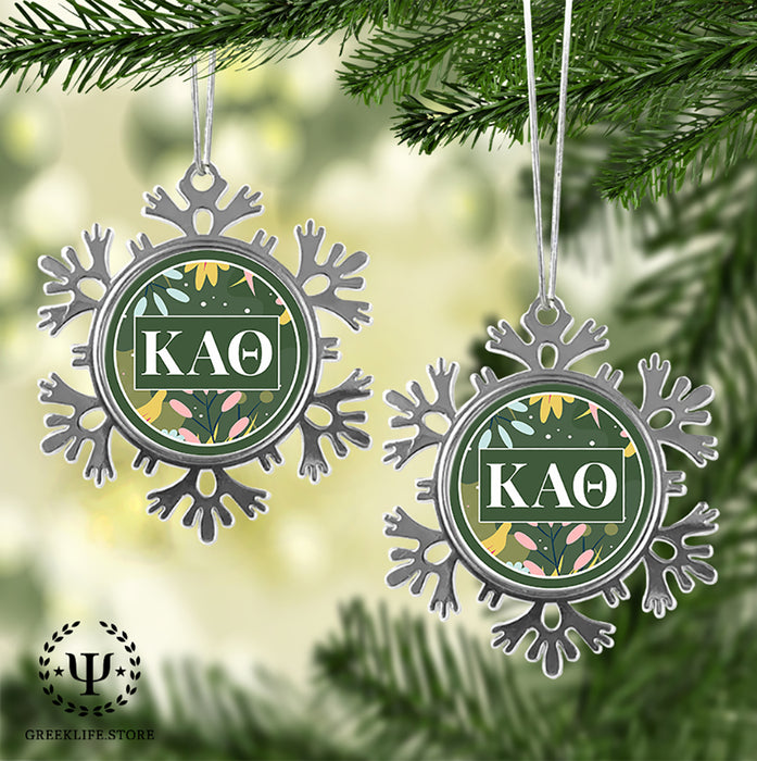 Kappa Alpha Theta Christmas Ornament - Snowflake Metal