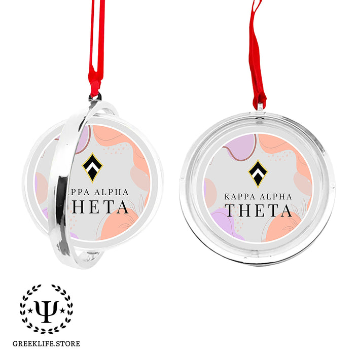 Kappa Alpha Theta Christmas Reversible Flat Round Ornament