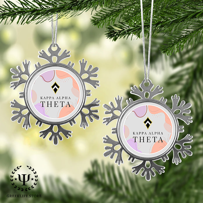 Kappa Alpha Theta Christmas Ornament - Snowflake Metal
