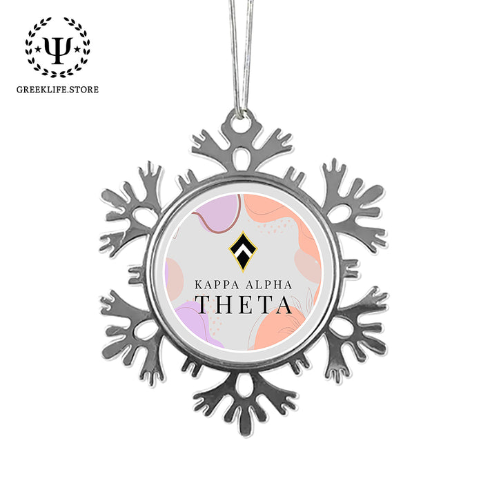 Kappa Alpha Theta Christmas Ornament - Snowflake Metal