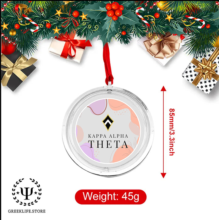 Kappa Alpha Theta Christmas Reversible Flat Round Ornament