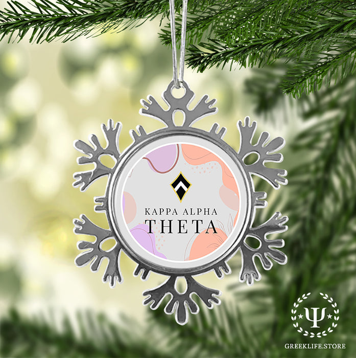 Kappa Alpha Theta Christmas Ornament - Snowflake Metal
