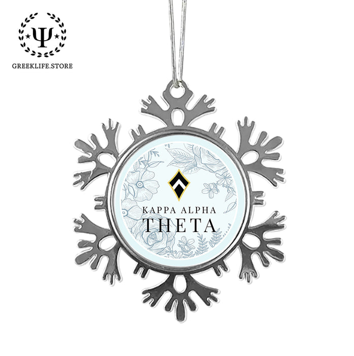 Kappa Alpha Theta Christmas Ornament - Snowflake Metal