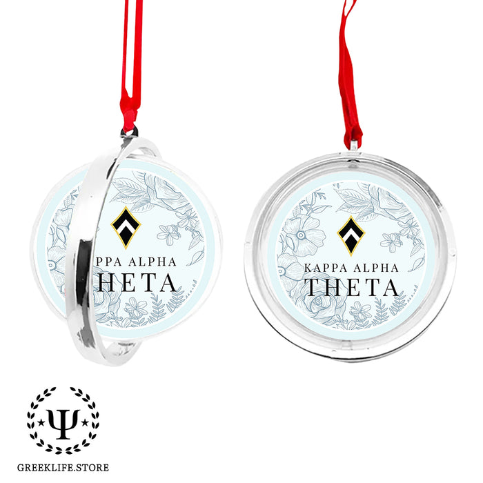 Kappa Alpha Theta Christmas Reversible Flat Round Ornament
