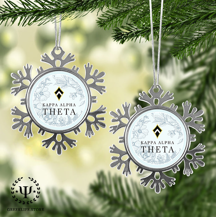 Kappa Alpha Theta Christmas Ornament - Snowflake Metal