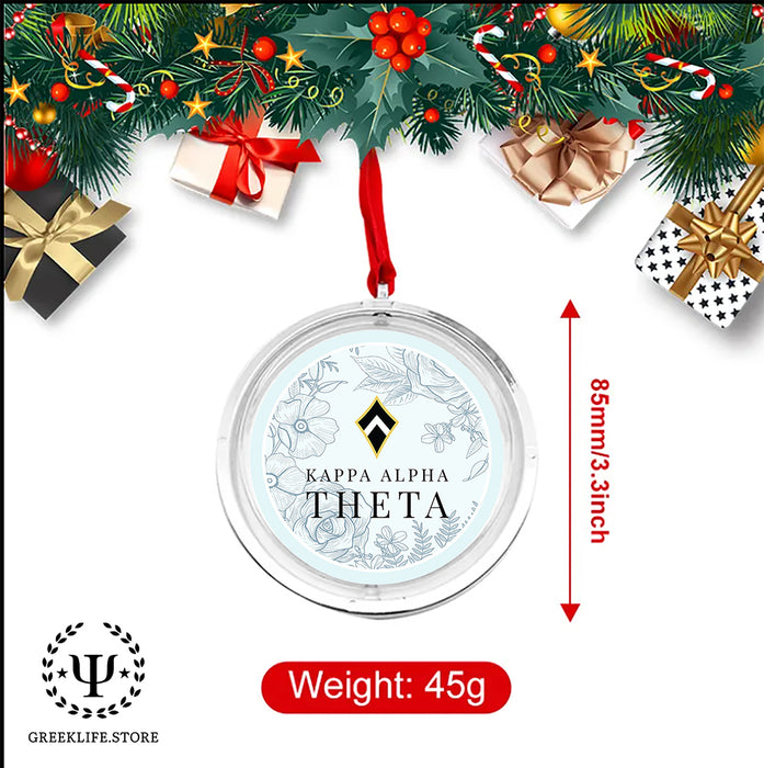 Kappa Alpha Theta Christmas Reversible Flat Round Ornament