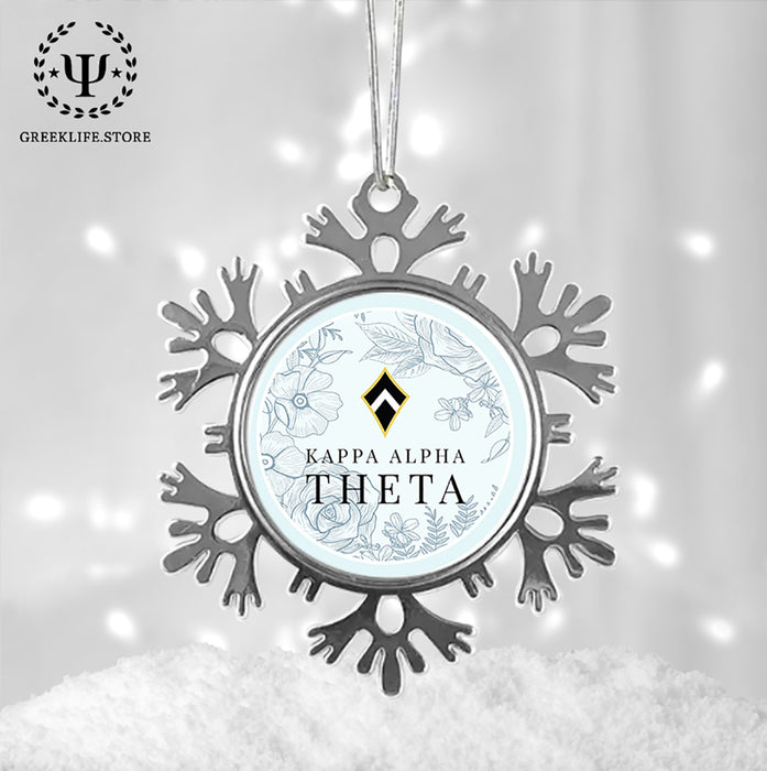 Kappa Alpha Theta Christmas Ornament - Snowflake Metal